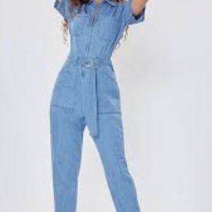 Blue denim jumpsuit